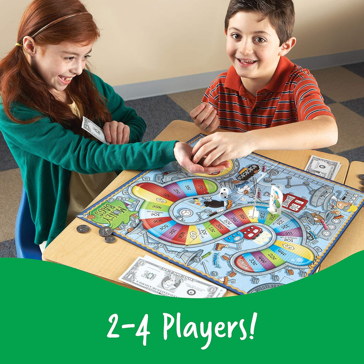 Learning Resources Money Bags Math Game - Classroom Math Games, Financial Literacy for Kids, Counting Board Game