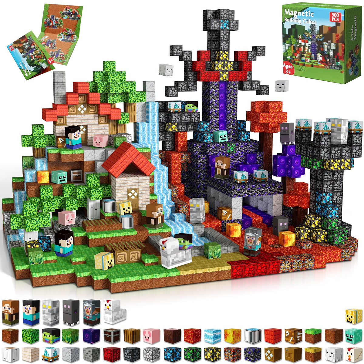 200PCS Magnetic Blocks - Magnetic Building Blocks Cubes for Kids Ages 4 5 6 7 8, Magnet Toys, STEM Learning Sensory Toys, Stacking Magnets, Birthday Gifts for Boys & Girls Ages 3+
