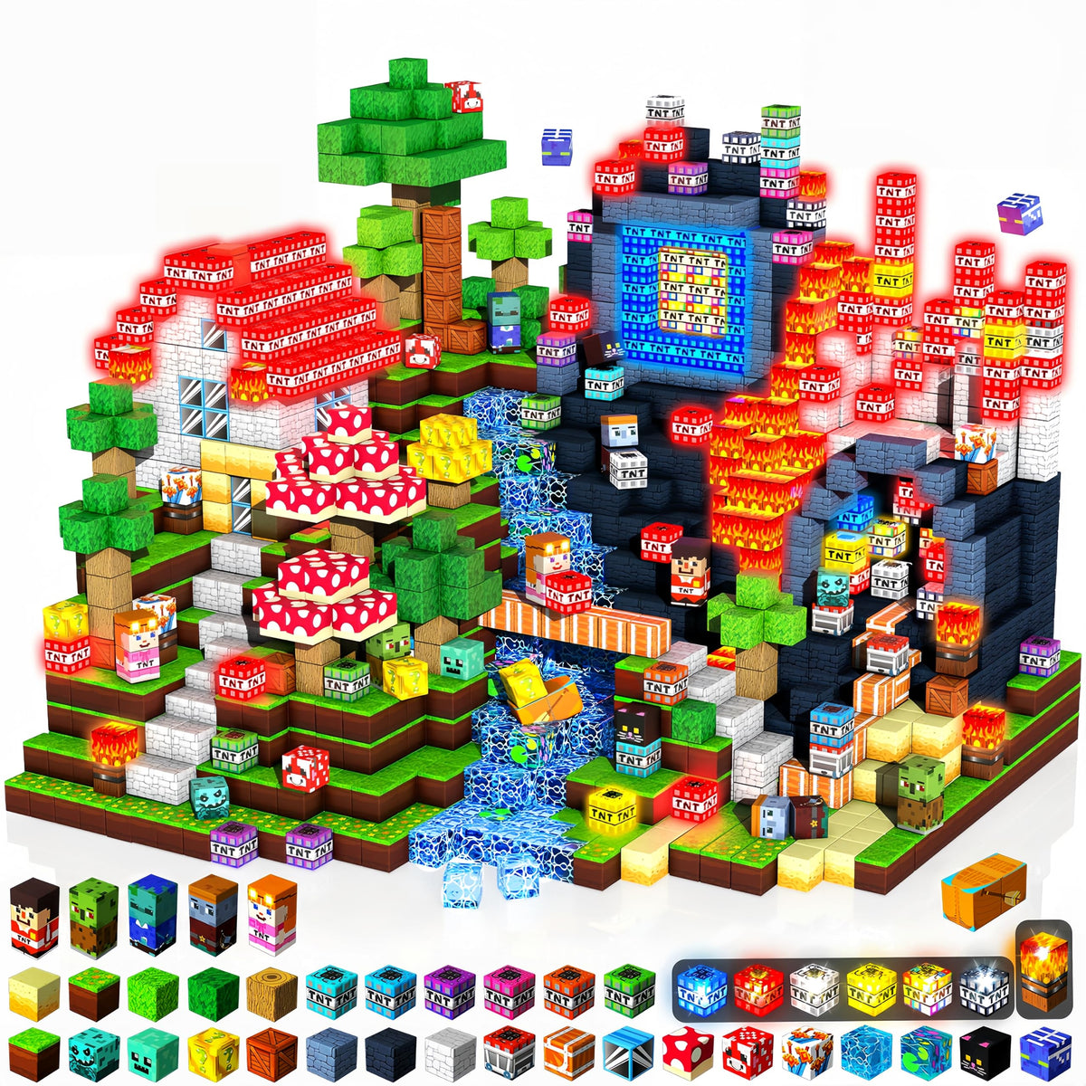 200PCS Magnetic Blocks - Magnetic Building Blocks Cubes for Kids Ages 4 5 6 7 8, Magnet Toys, STEM Learning Sensory Toys, Stacking Magnets, Birthday Gifts for Boys & Girls Ages 3+