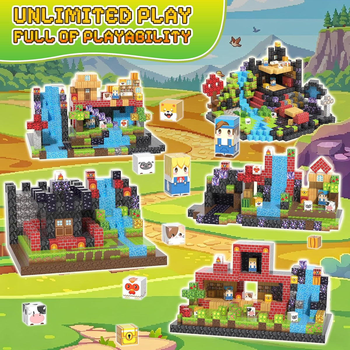 500PCS Magnetic Blocks, Magnetic Building Blocks, 0.98in Magnetic Building