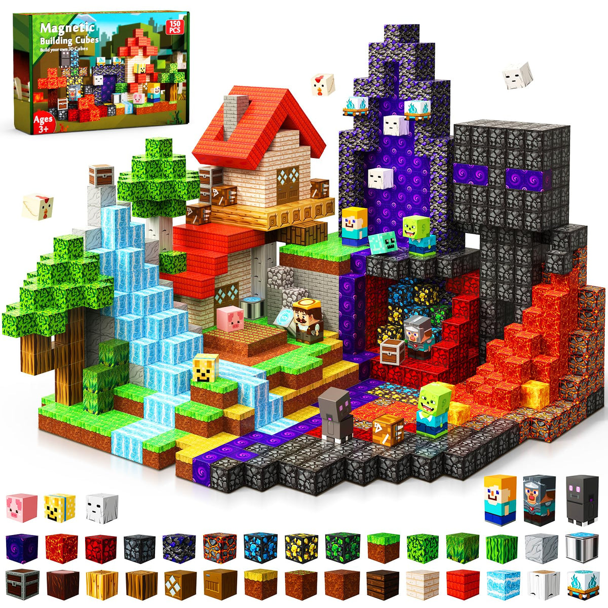 Annexfun Magnetic Blocks-100PCS Magnetic Building Blocks, Magnetic Blocks Road with Car STEM Toddler Kids Toys, Construction Toys for Kids Ages 3+, Christmas Birthday Gifts for Boys & Girls