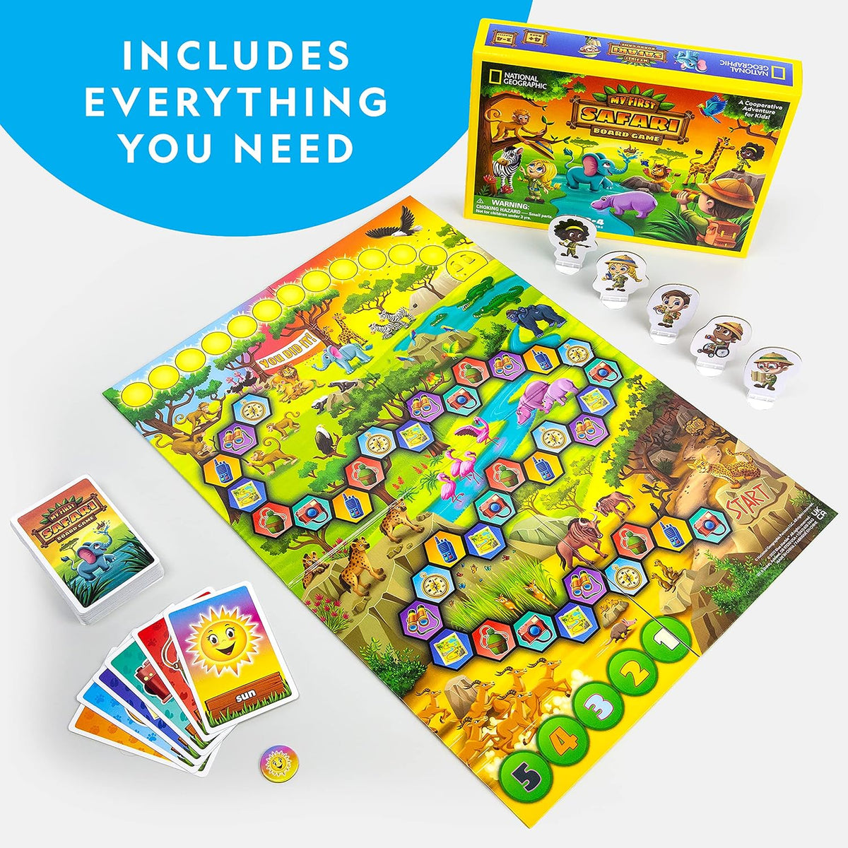 National Geographic My First Safari Cooperative Board Game for Kids