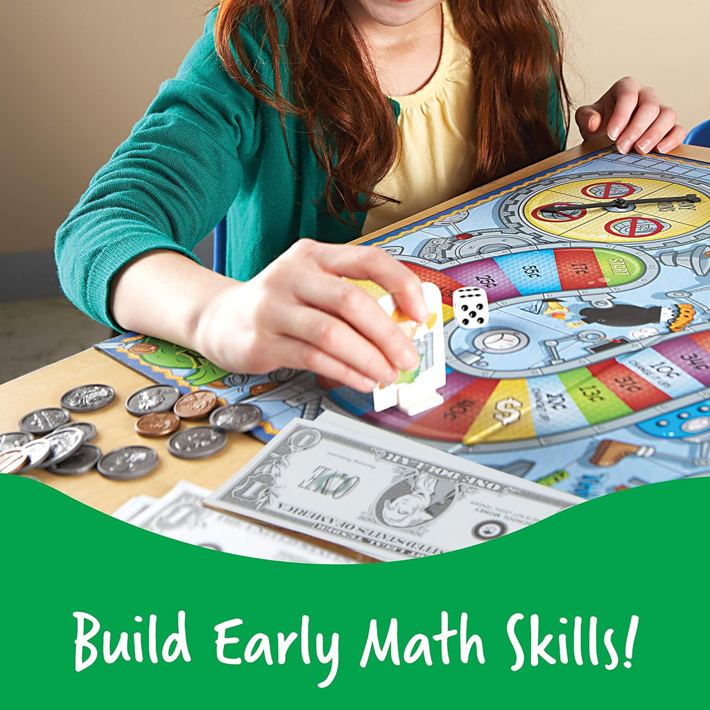 Learning Resources Money Bags Math Game - Classroom Math Games, Financial Literacy for Kids, Counting Board Game