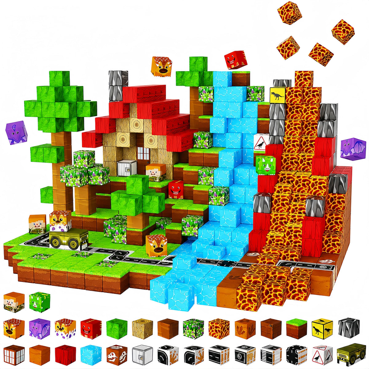 Magnetic Blocks - 500 PCS Magnetic Building Blocks Cubes, Magnet Toys for Kids Age 3+, Toy Building Set for Kids, Magnets Stacking Construction Easter Birthday Gifts for Boys Girls Age 4-8, 8-12