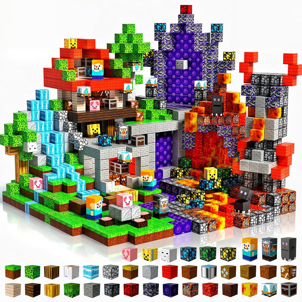 200PCS Magnetic Blocks - Magnetic Building Blocks Cubes for Kids Ages 4 5 6 7 8, Magnet Toys, STEM Learning Sensory Toys, Stacking Magnets, Birthday Gifts for Boys & Girls Ages 3+